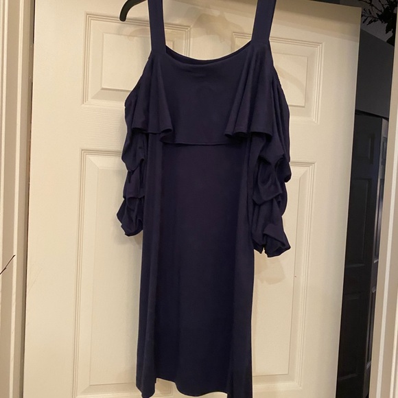 Yana k rayon/spandex blue Tunic top large - Picture 4 of 6